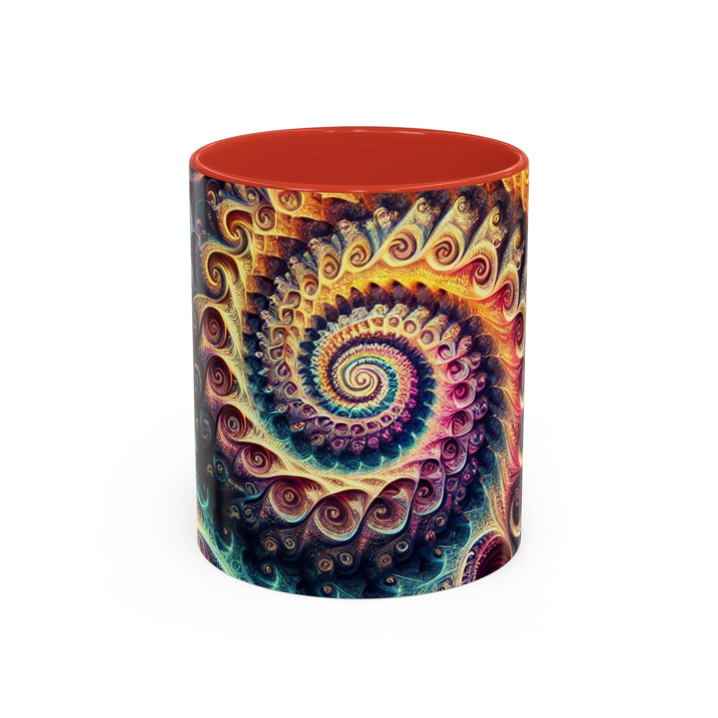 Colorful Swirl Accent Coffee Mug - Unique Spiral Design for Art Lovers