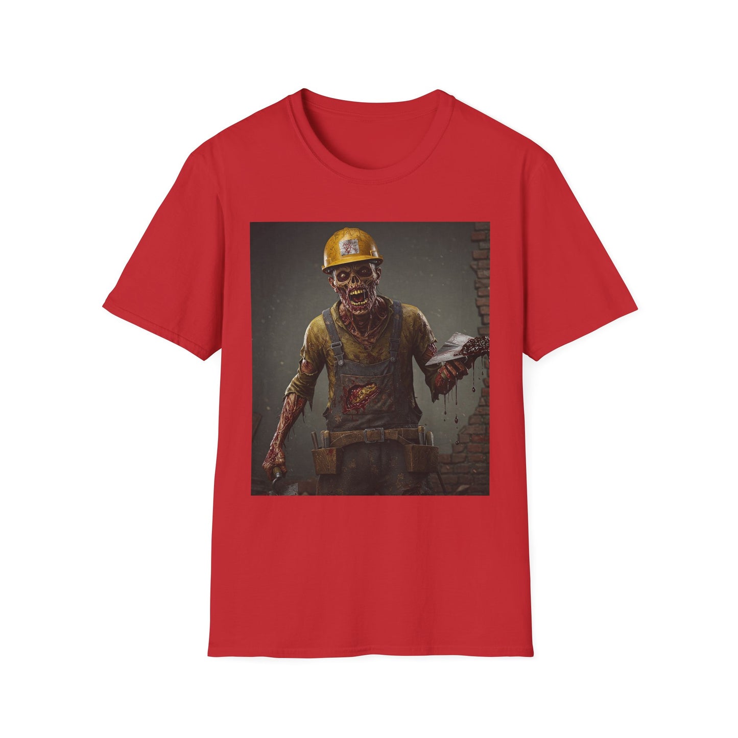 Zombie Construction Worker Unisex Softstyle T-Shirt