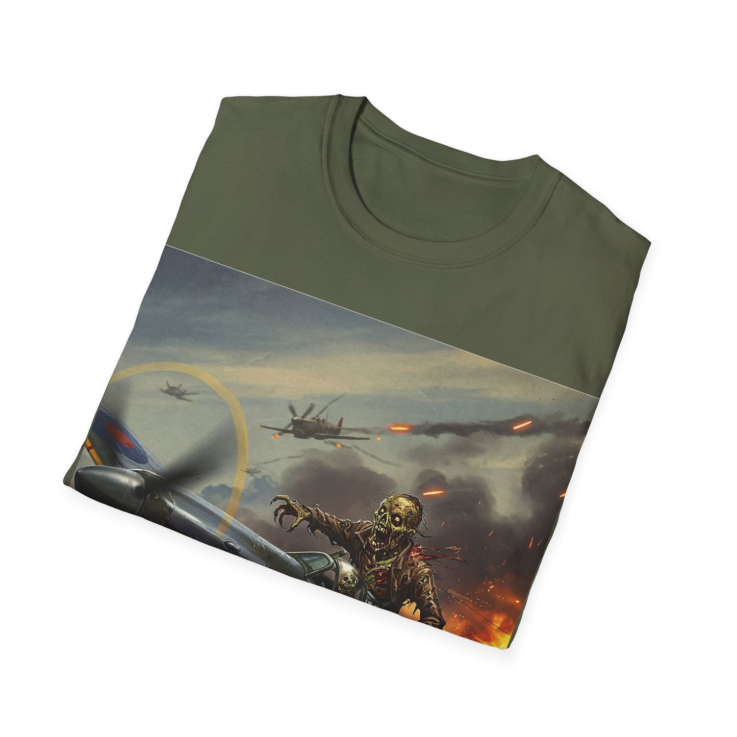 UK - Vintage Pilot Apocalyptic Portrait Tee, bold, decaying zombie graphic