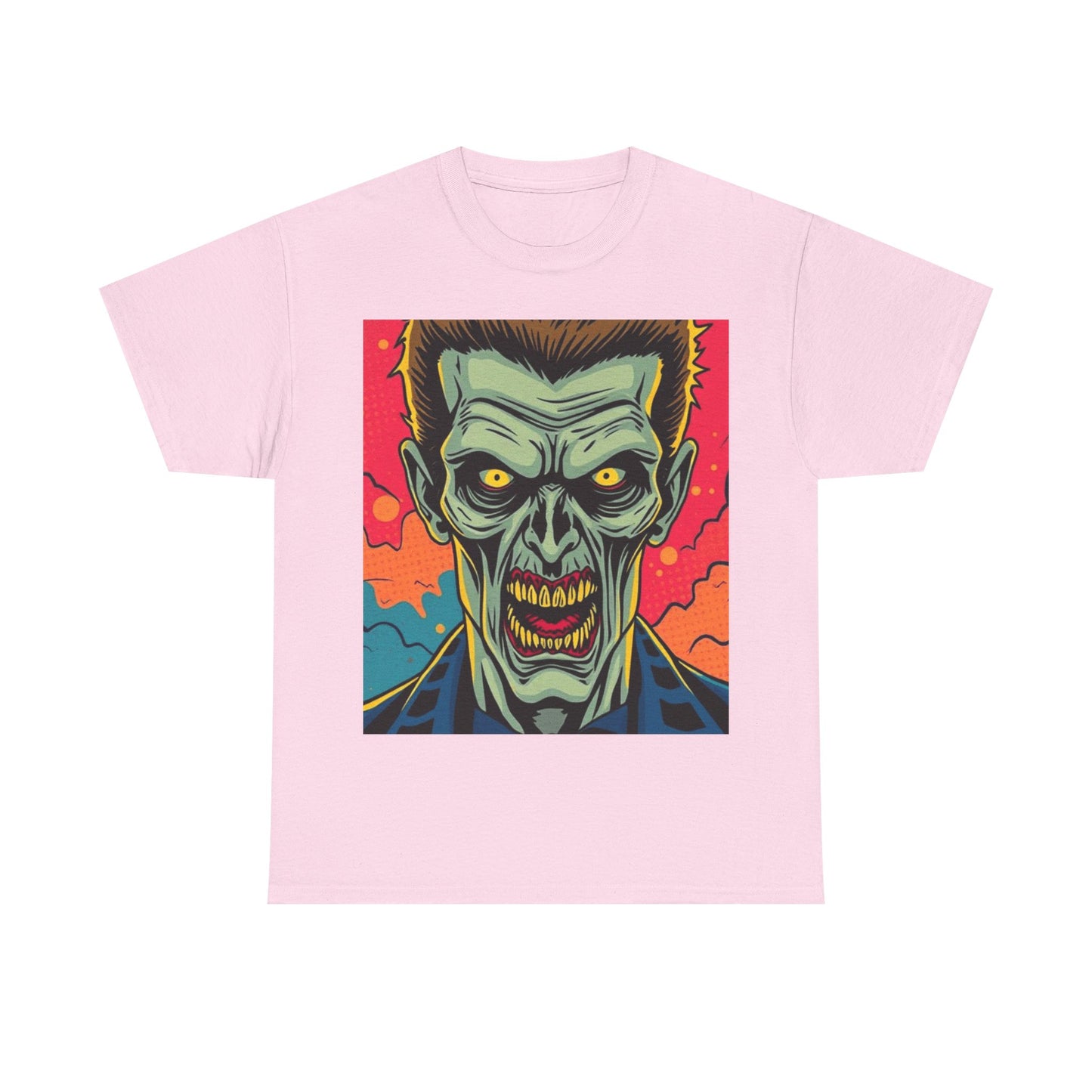 UK - Unisex Heavy Cotton Tee - Retro Horror Zombie Artwork t-shirt