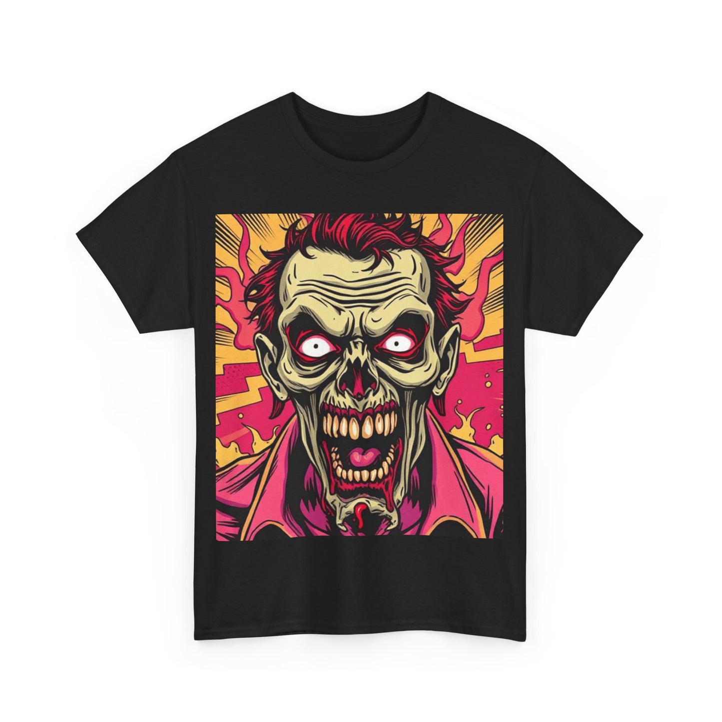 UK - Unisex Heavy Cotton Tee - Creepy Zombie Graphic Shirt