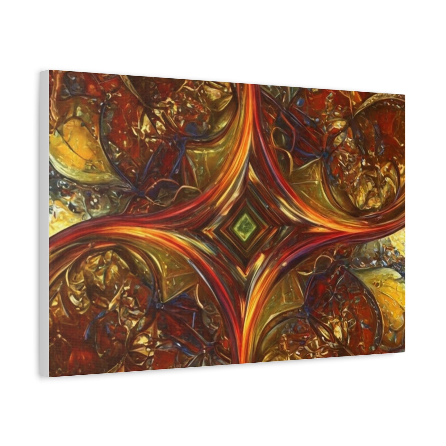Abstract Art Matte Canvas Wall Decor - Vibrant Fractal Design, Colorful Home Accent