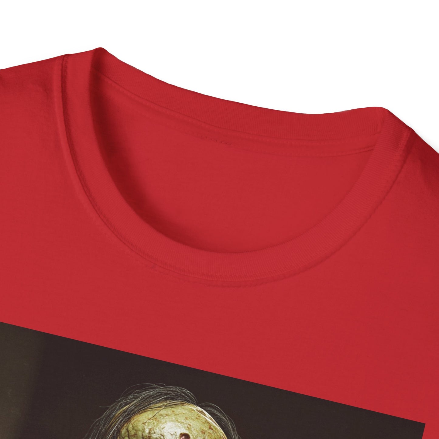Creepy Horror-Themed Unisex Softstyle T-Shirt for Halloween