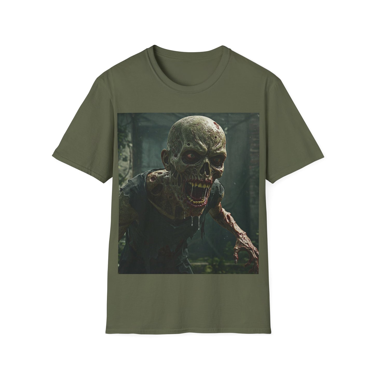 UK - Zombie Graphic Unisex Softstyle T-Shirt | Horror Apparel for Halloween & Everyday Wear