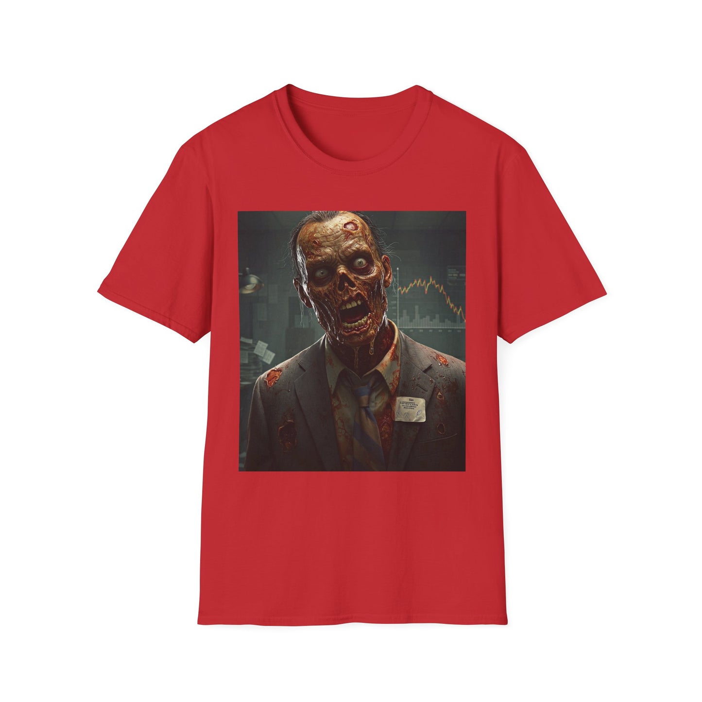 Zombie Businessman Unisex Softstyle T-Shirt | Spooky Halloween Apparel