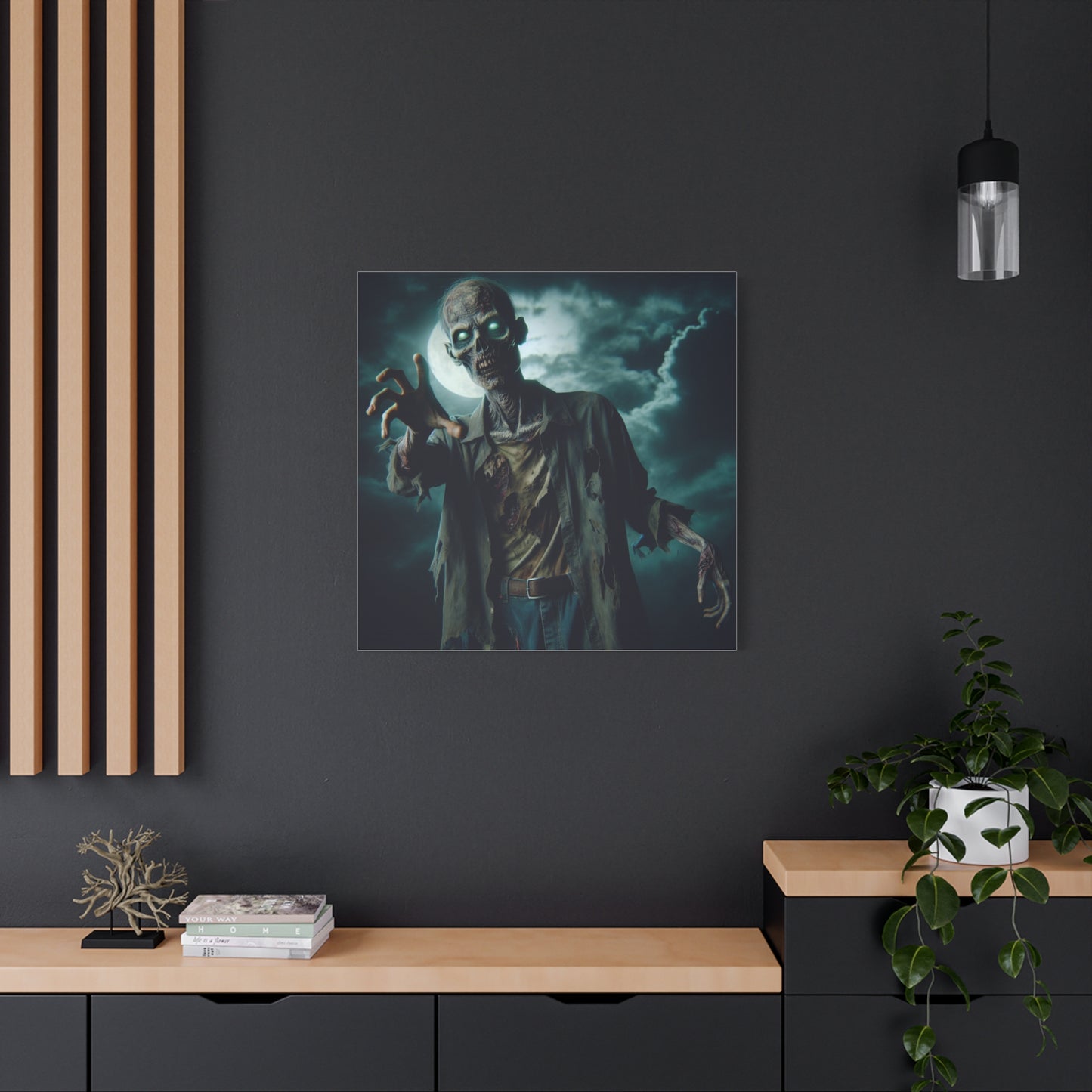 Zombie Art Matte Canvas Wall Decor - Spooky Halloween Home Decoration
