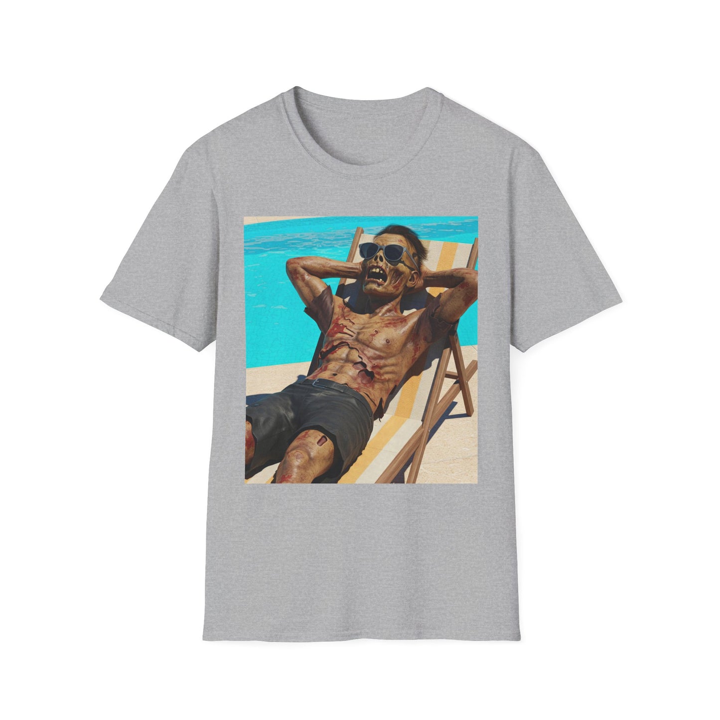 Zombie Relaxation Unisex Softstyle T-Shirt - Perfect for Halloween and Casual Outings