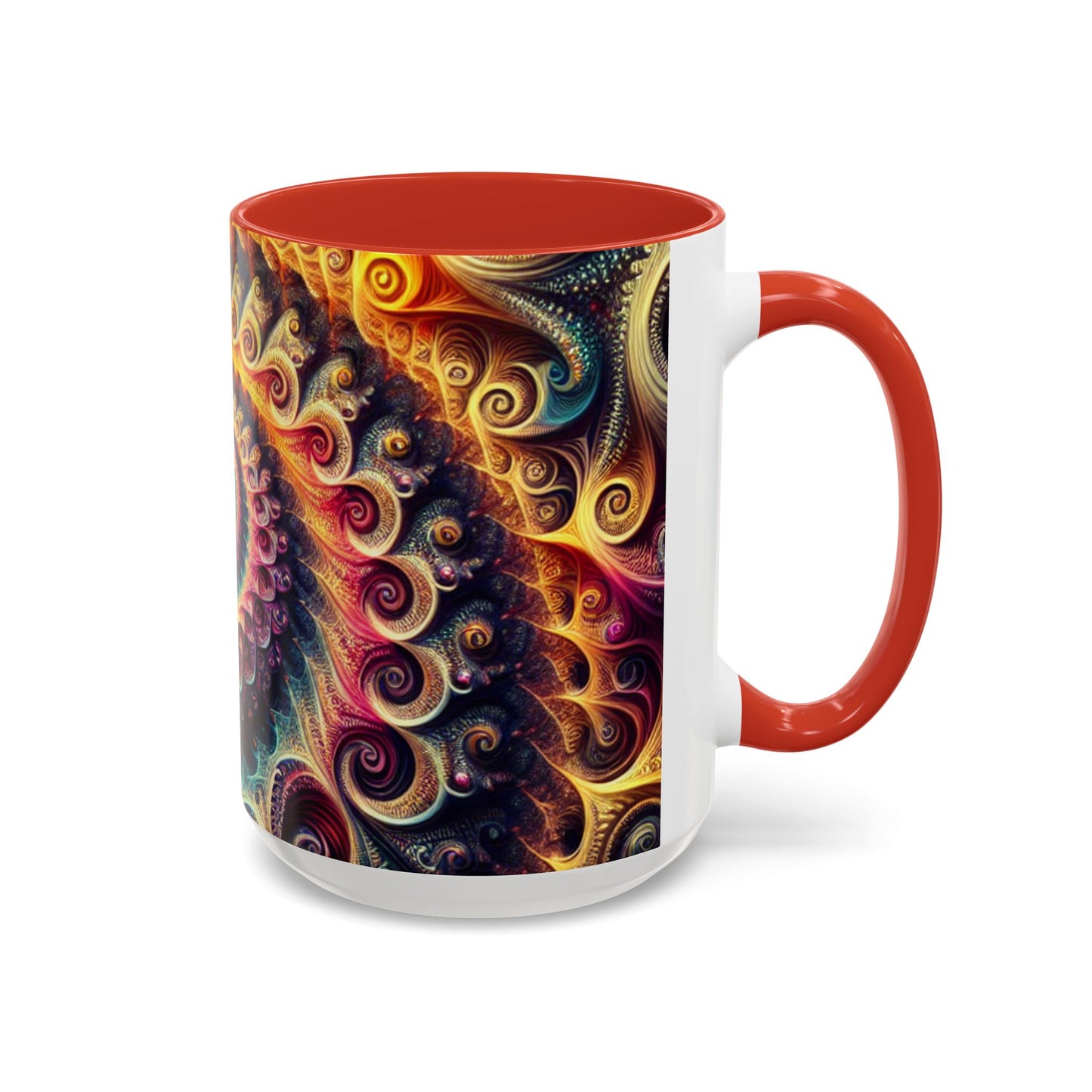 Colorful Swirl Accent Coffee Mug - Unique Spiral Design for Art Lovers