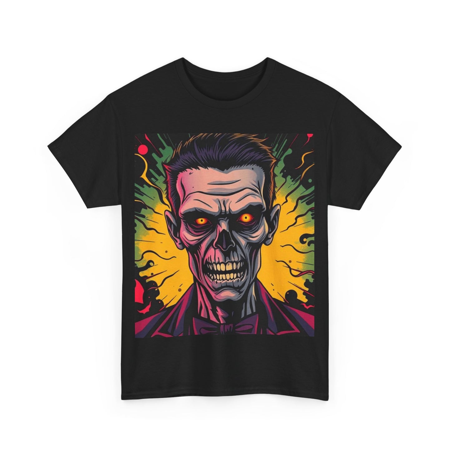 UK - Vibrant Halloween Skull Tee - Unisex Heavy Cotton Shirt