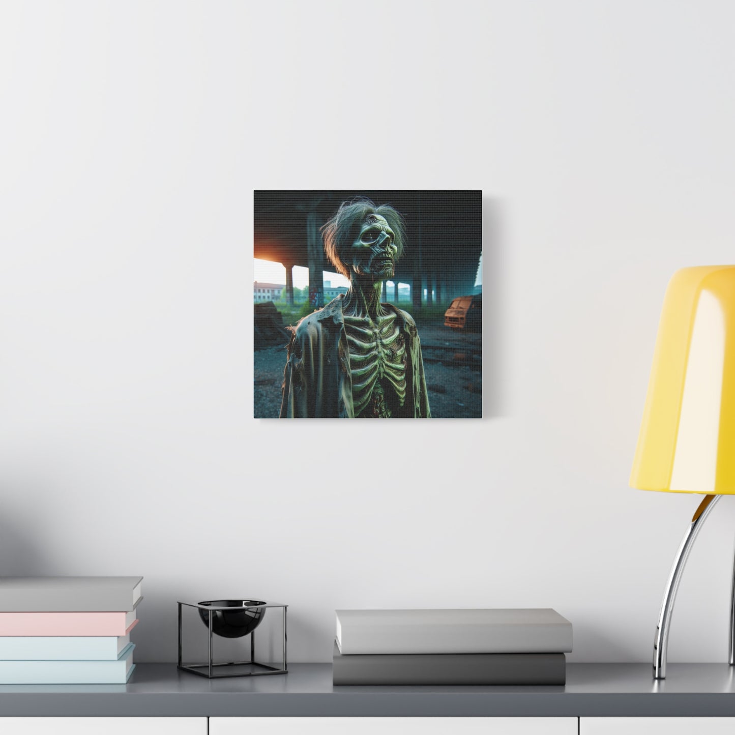 Creepy Skeleton Wall Art | Matte Canvas Decor for Halloween & Gothic Lovers