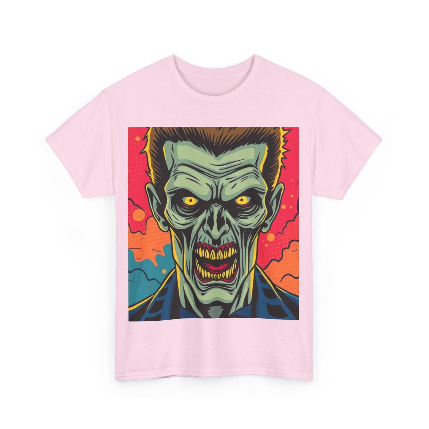 UK - Unisex Heavy Cotton Tee - Retro Horror Zombie Artwork t-shirt