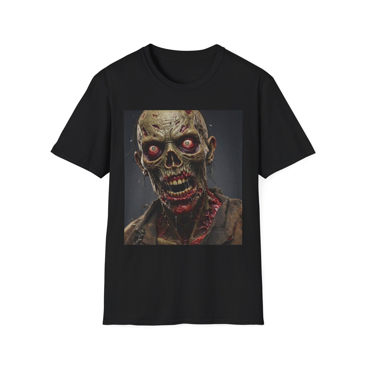 Apocalyptic Portrait Tee, bold, decaying zombie graphic