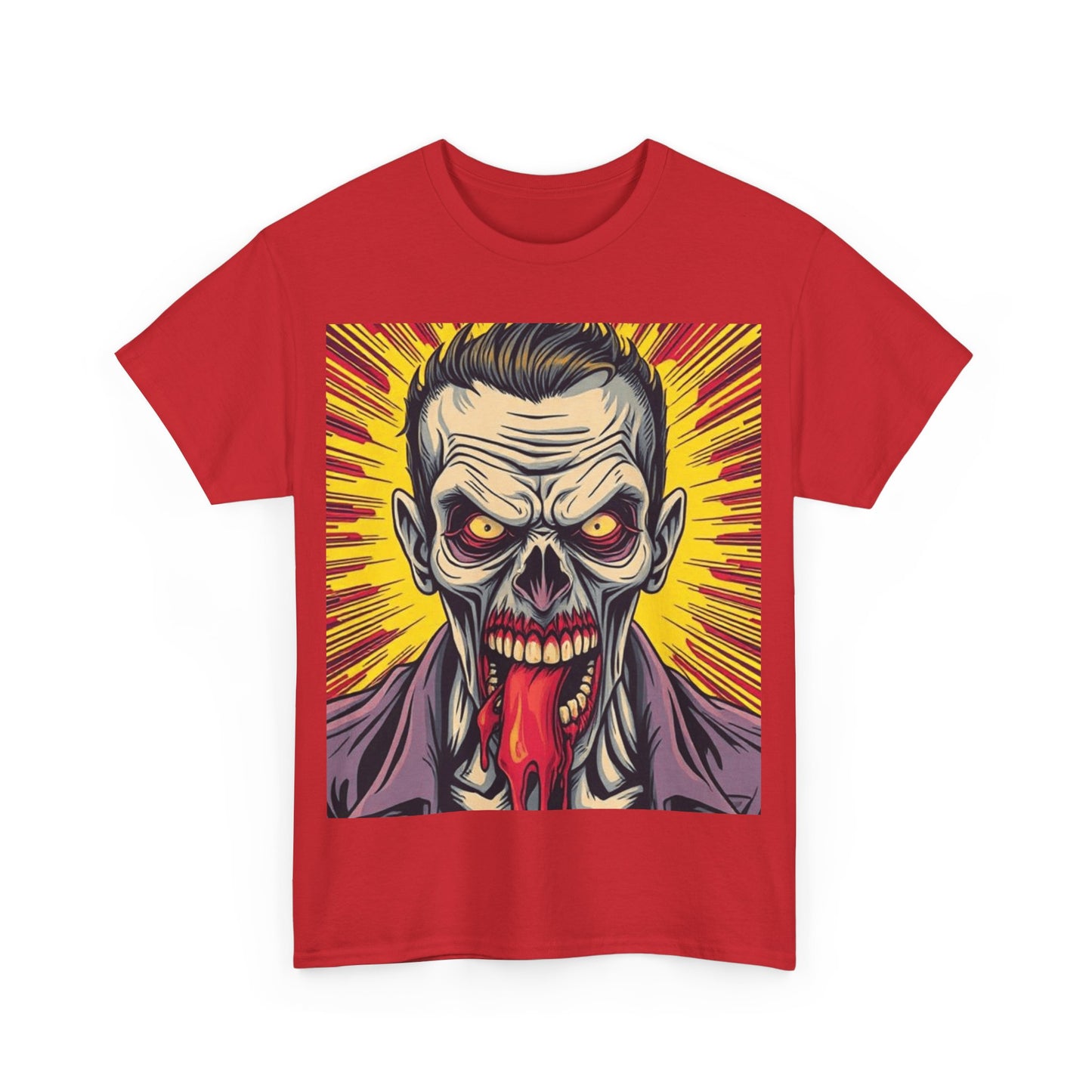 UK - Zombie Horror Graphic Unisex Heavy Cotton Tee - Perfect for Halloween and Fans of Spooky Style