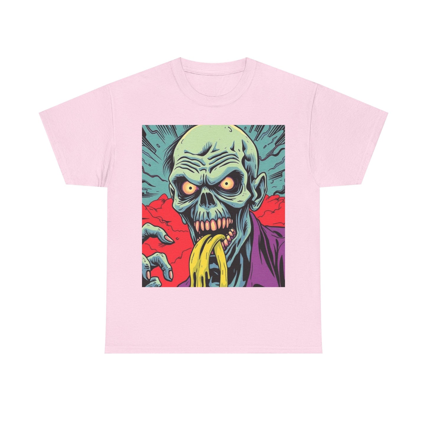 UK - Spooky Zombie Graphic Tee - Unisex Heavy Cotton T-Shirt for Halloween and Casual Wear