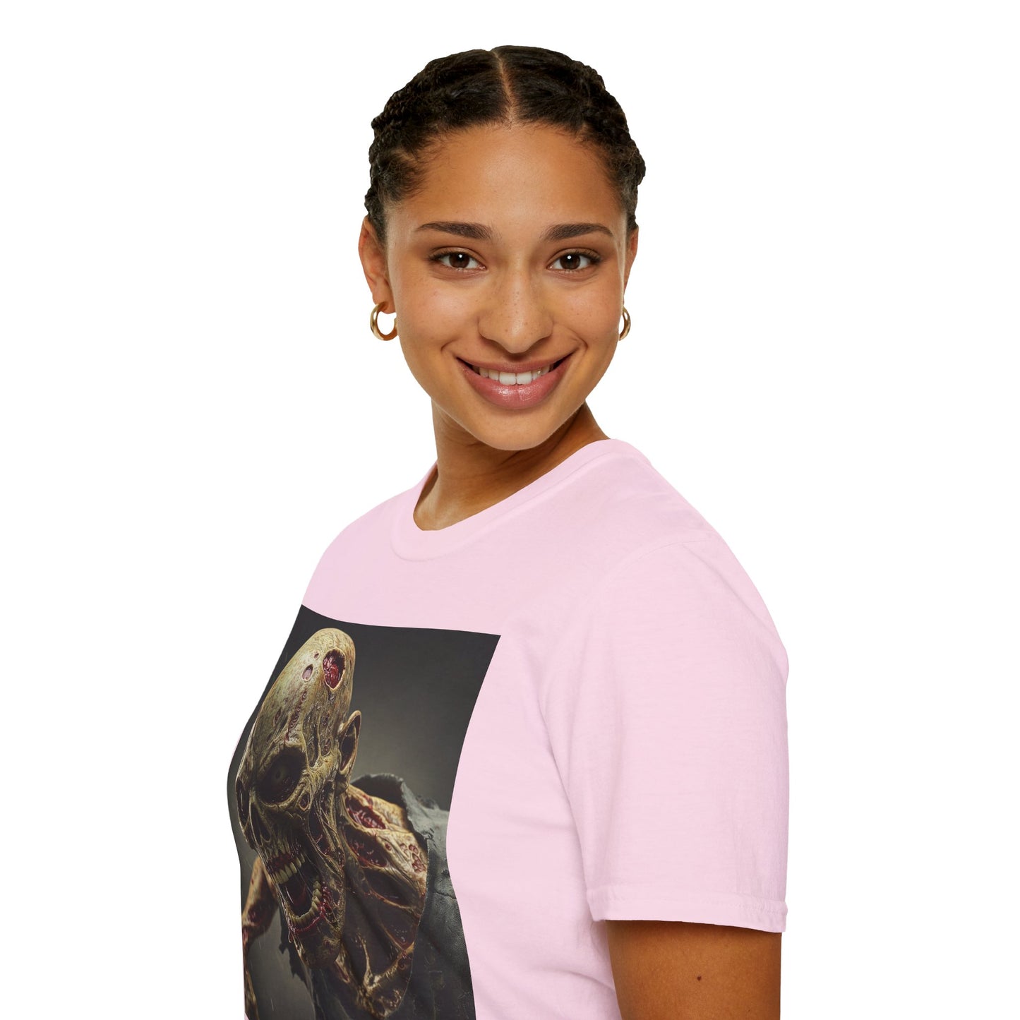 Zombie Skull Unisex Softstyle T-Shirt - Spooky Halloween Tee