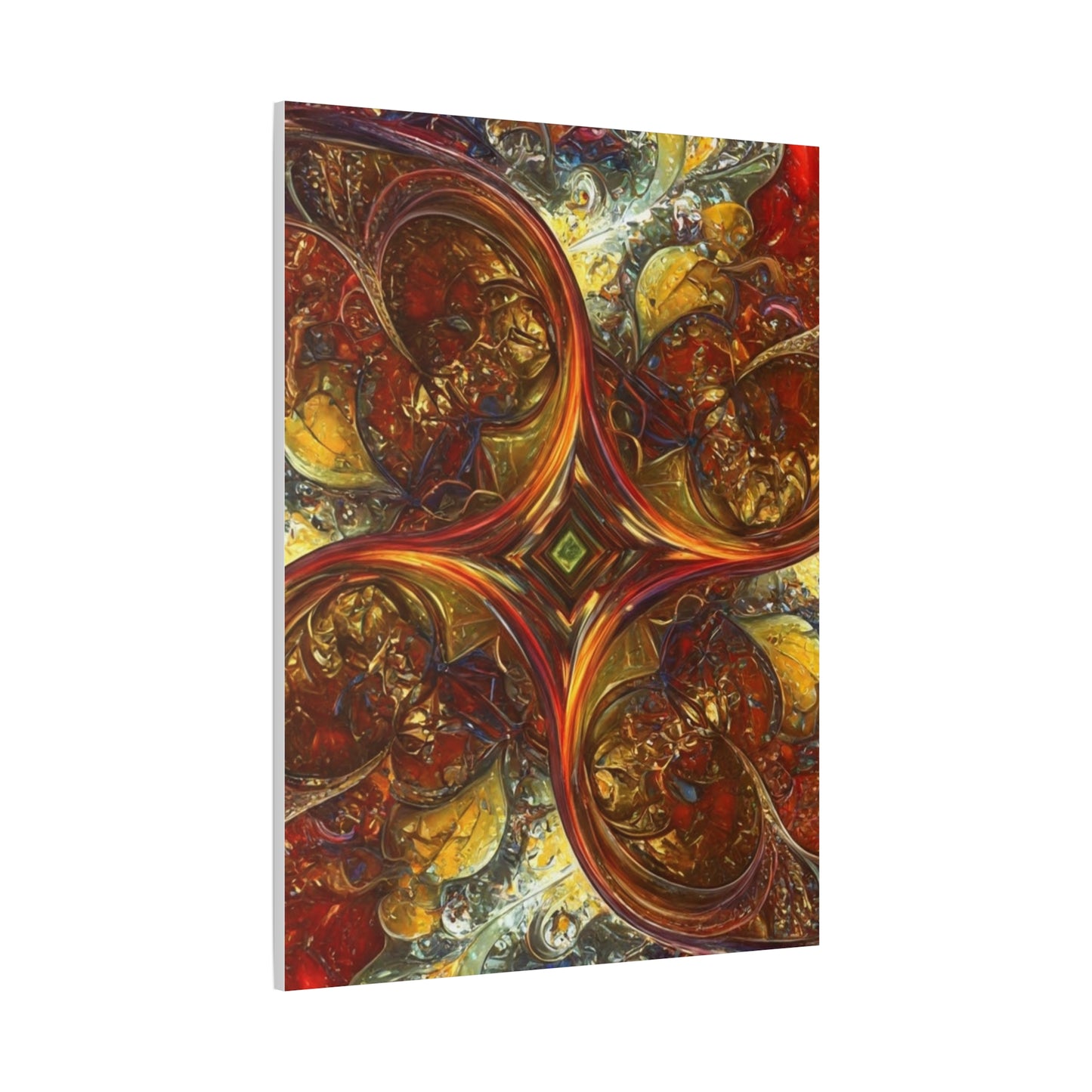 Abstract Art Matte Canvas Wall Decor - Vibrant Fractal Design, Colorful Home Accent