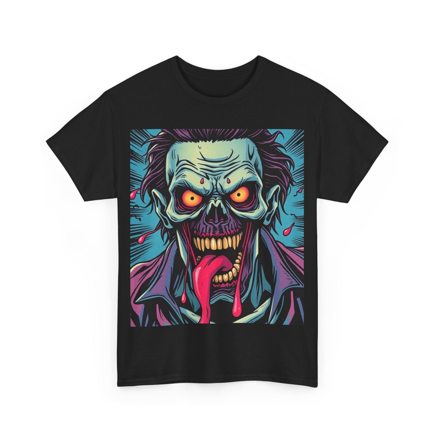 UK - Unisex Heavy Cotton Tee - Vibrant Zombie Graphic Tee