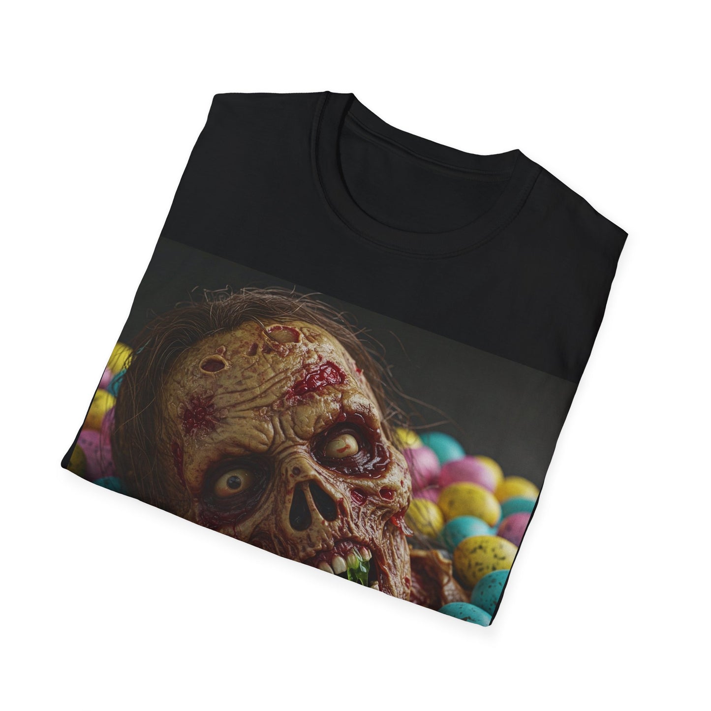 UK - Eerie Easter Skull Apocalyptic Portrait Tee, bold, decaying zombie graphic