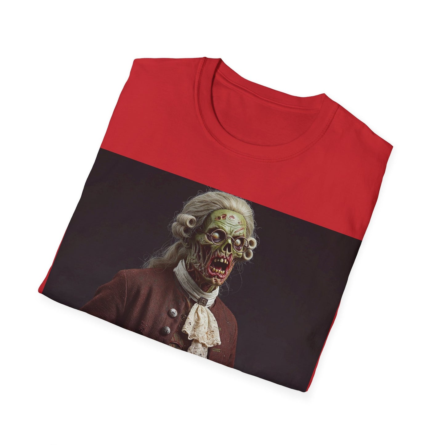 UK - Creepy Zombie Portrait Unisex Softstyle T-Shirt - Perfect for Halloween