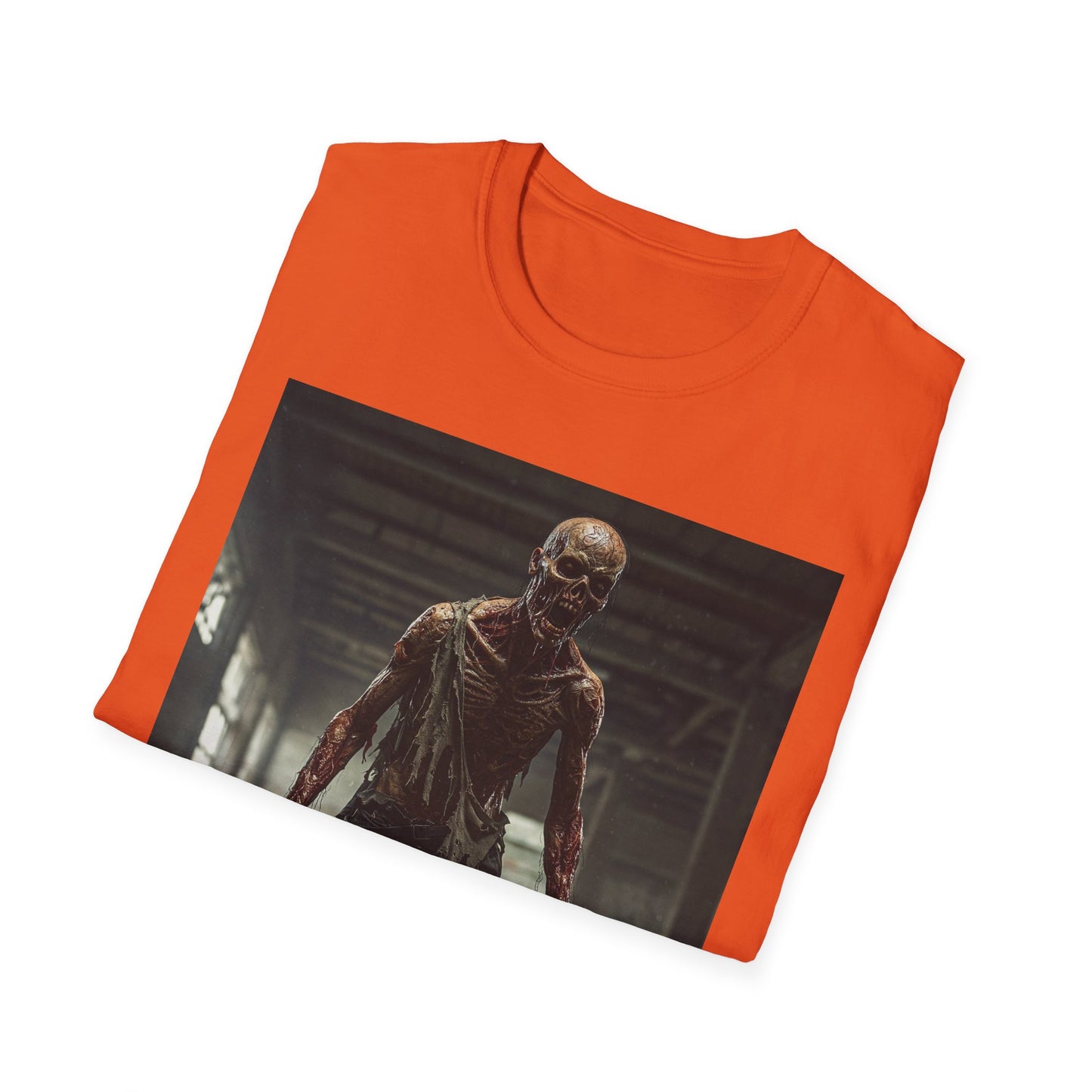 Zombie Graphic Unisex Softstyle T-Shirt - Perfect for Halloween and Horror Fans