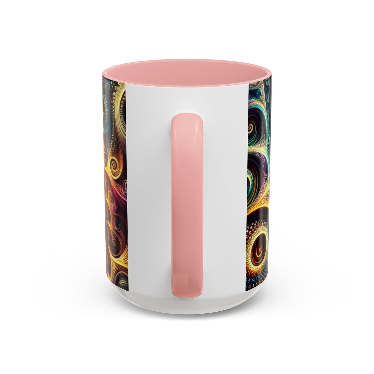 Colorful Swirl Accent Coffee Mug - Unique Spiral Design for Art Lovers