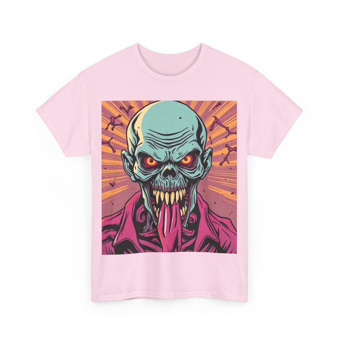 UK - Unisex Heavy Cotton Tee - Retro Skull Graphic Tee