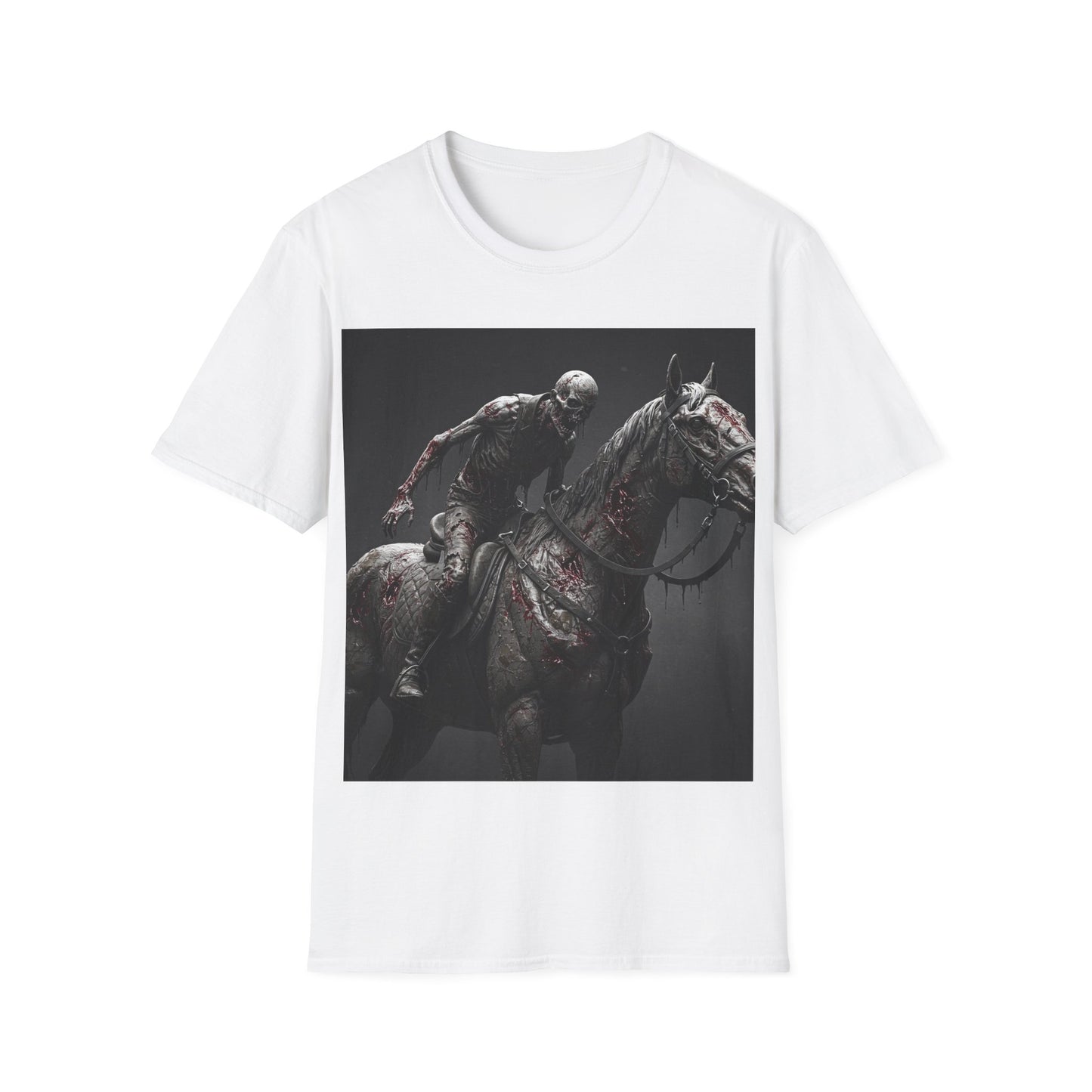 UK - Zombie Horse Apocalyptic Portrait Tee, bold, decaying zombie graphic