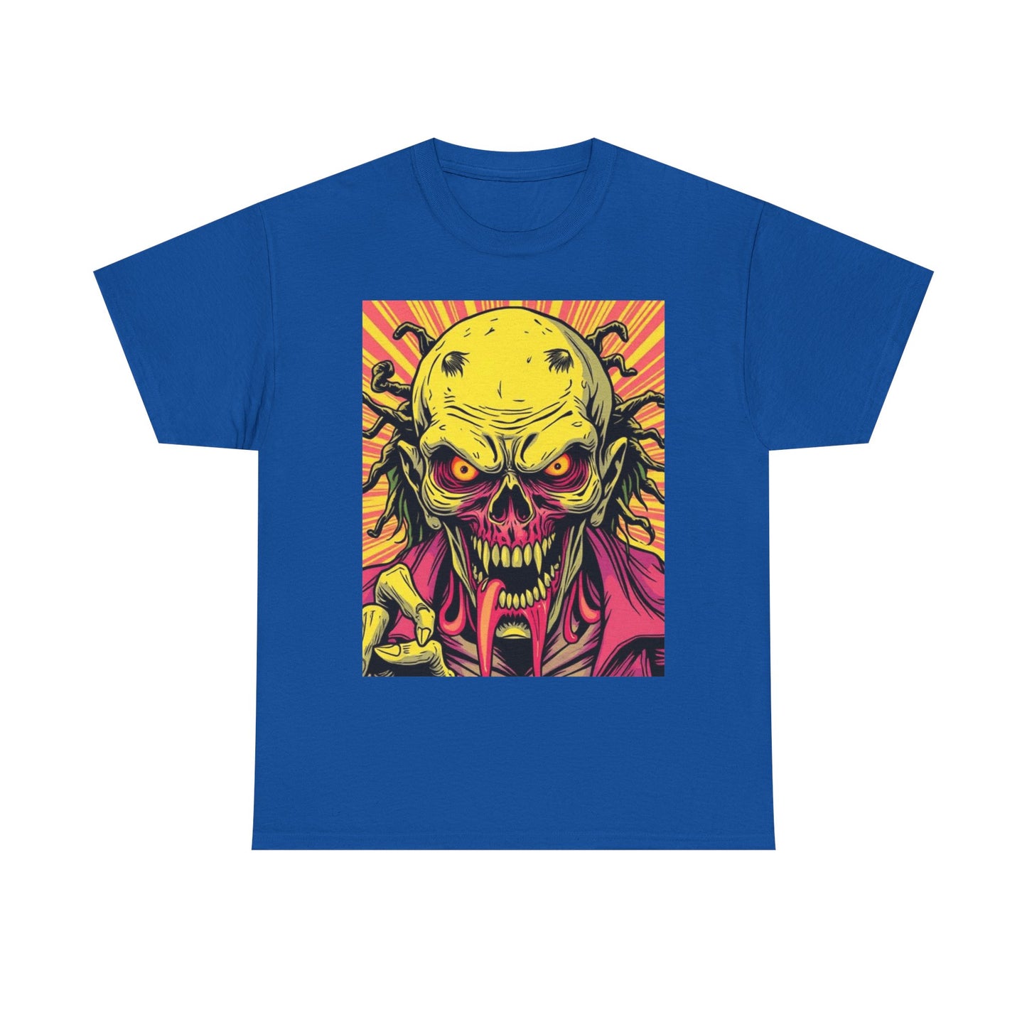 Unisex Heavy Cotton Tee - Spooky Skeleton Design for Halloween