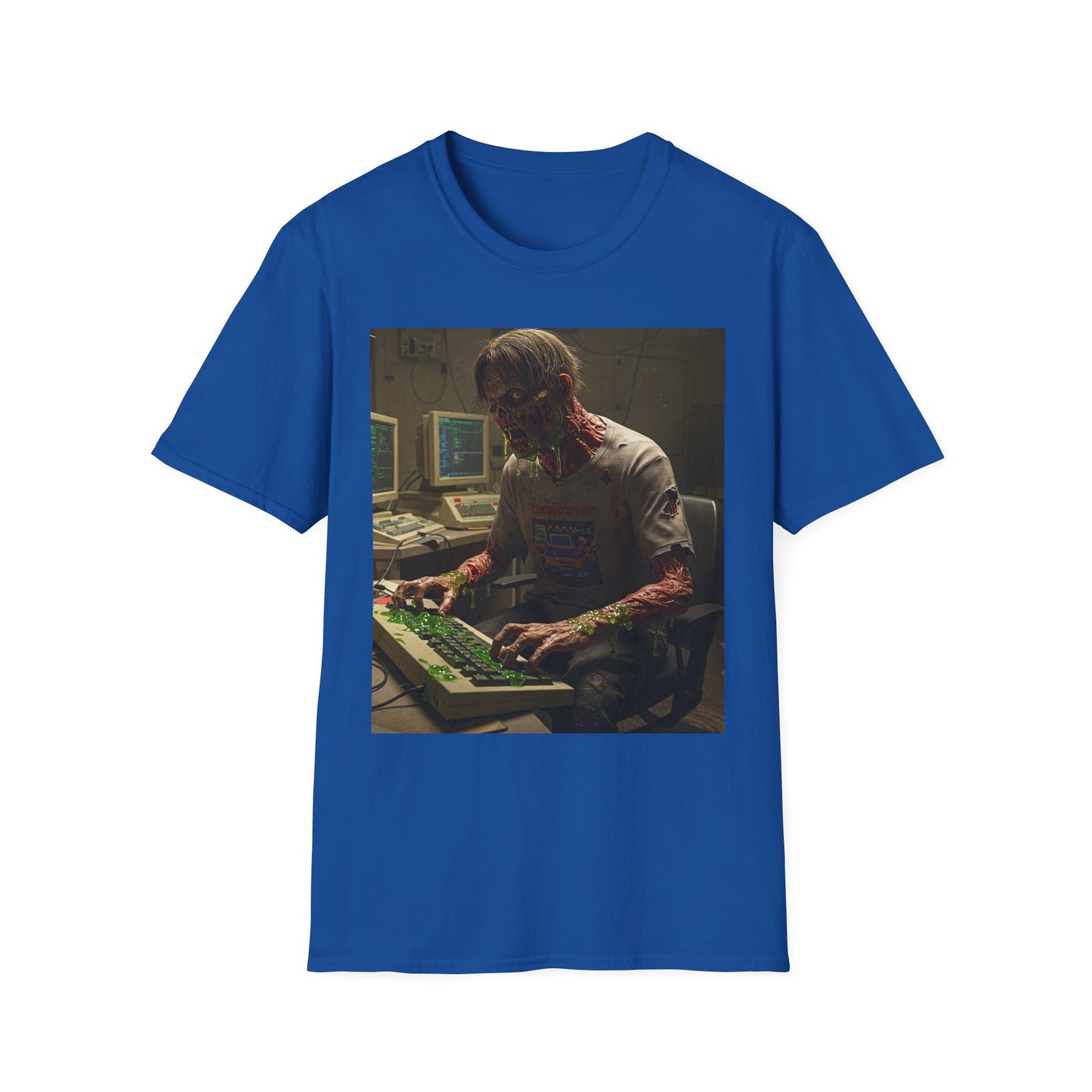 Zombie Hacker Unisex Softstyle T-Shirt - Retro Gaming Vibe