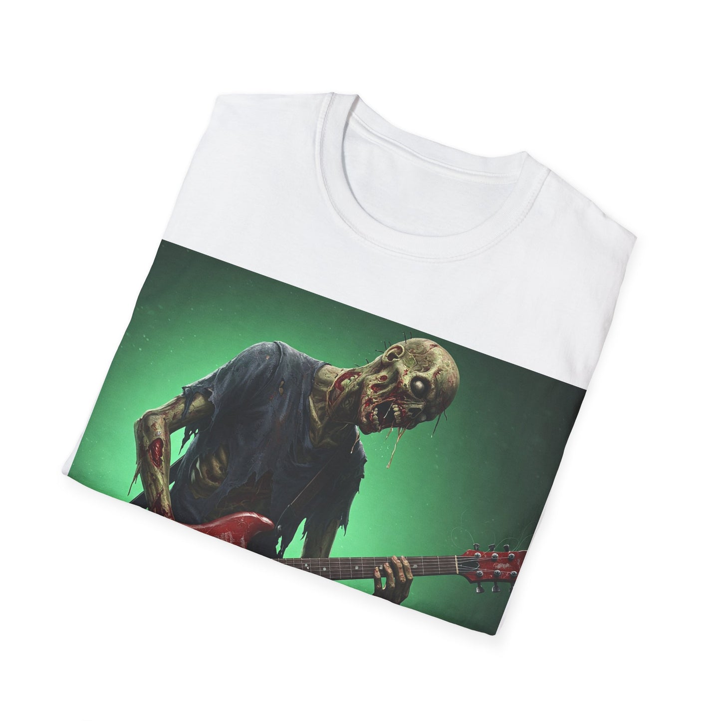 UK - Zombie Rocker Apocalyptic Portrait Tee, bold, decaying zombie graphic
