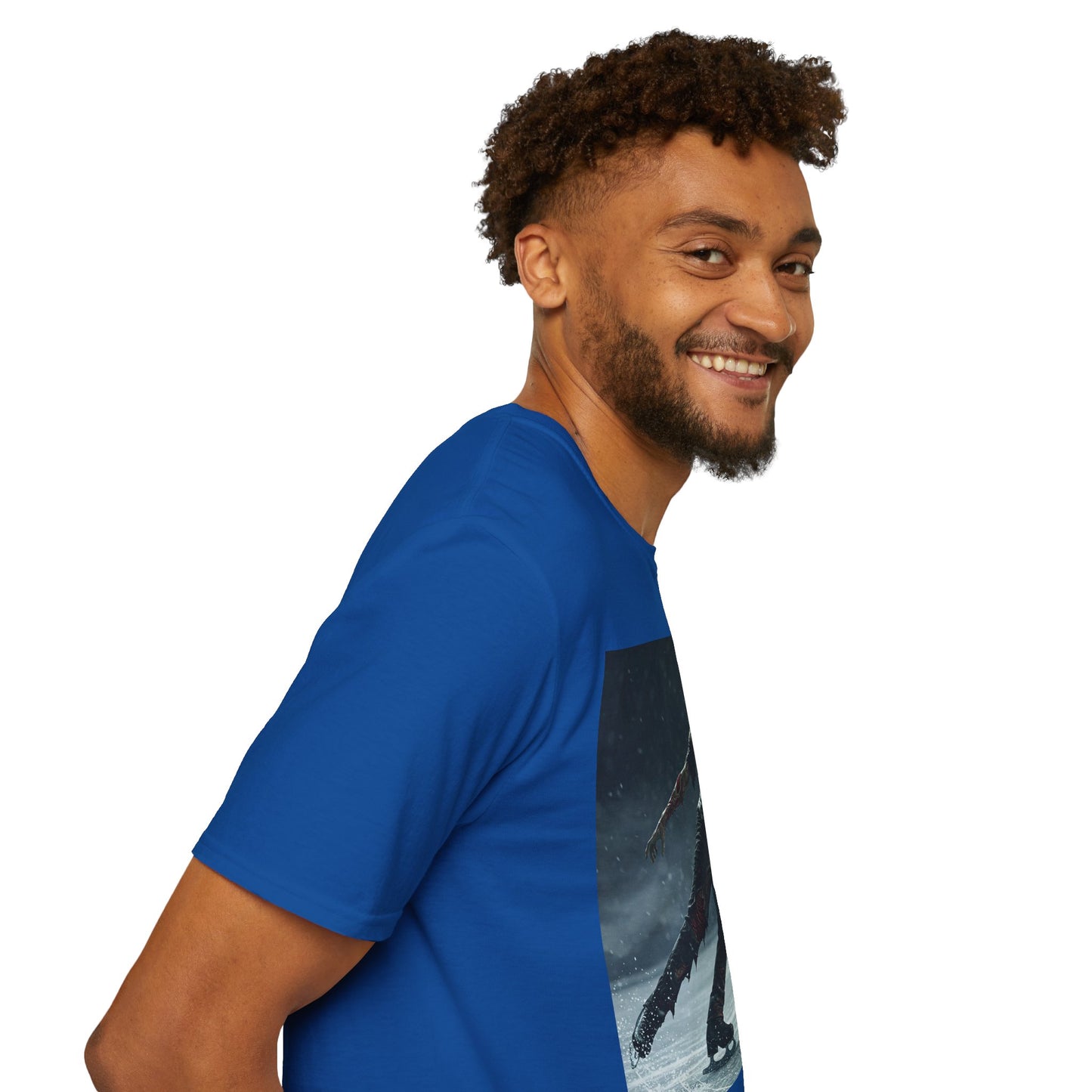 Chilling Thriller Unisex Softstyle T-Shirt - Ice Skating Horror Design