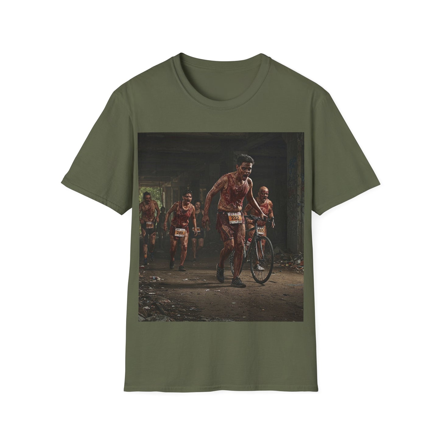 UK - Zombie Run Unisex Softstyle T-Shirt - Perfect for Halloween and Fun Runs
