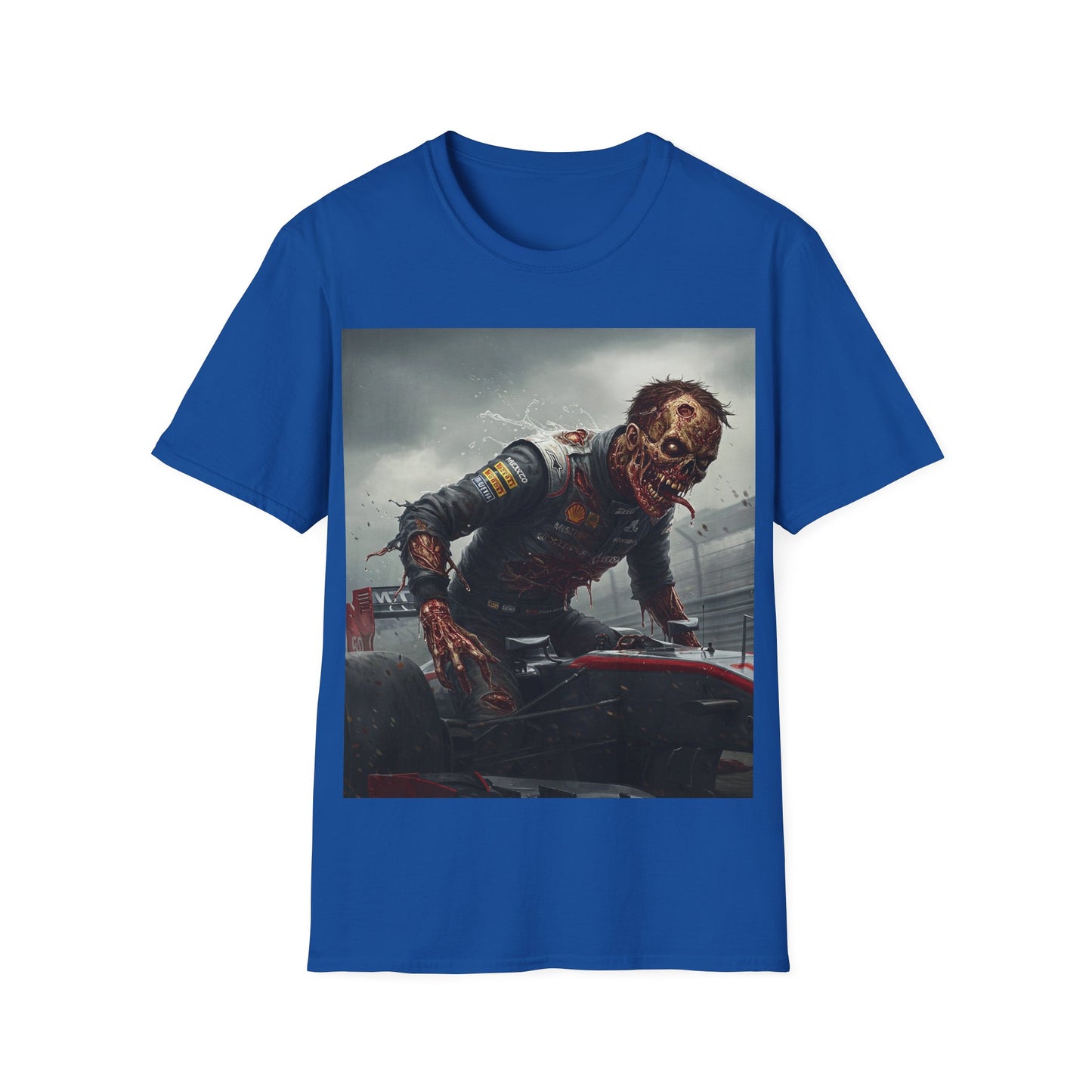 UK - Zombie Racing Unisex Softstyle T-Shirt - Horror Meets Motorsport
