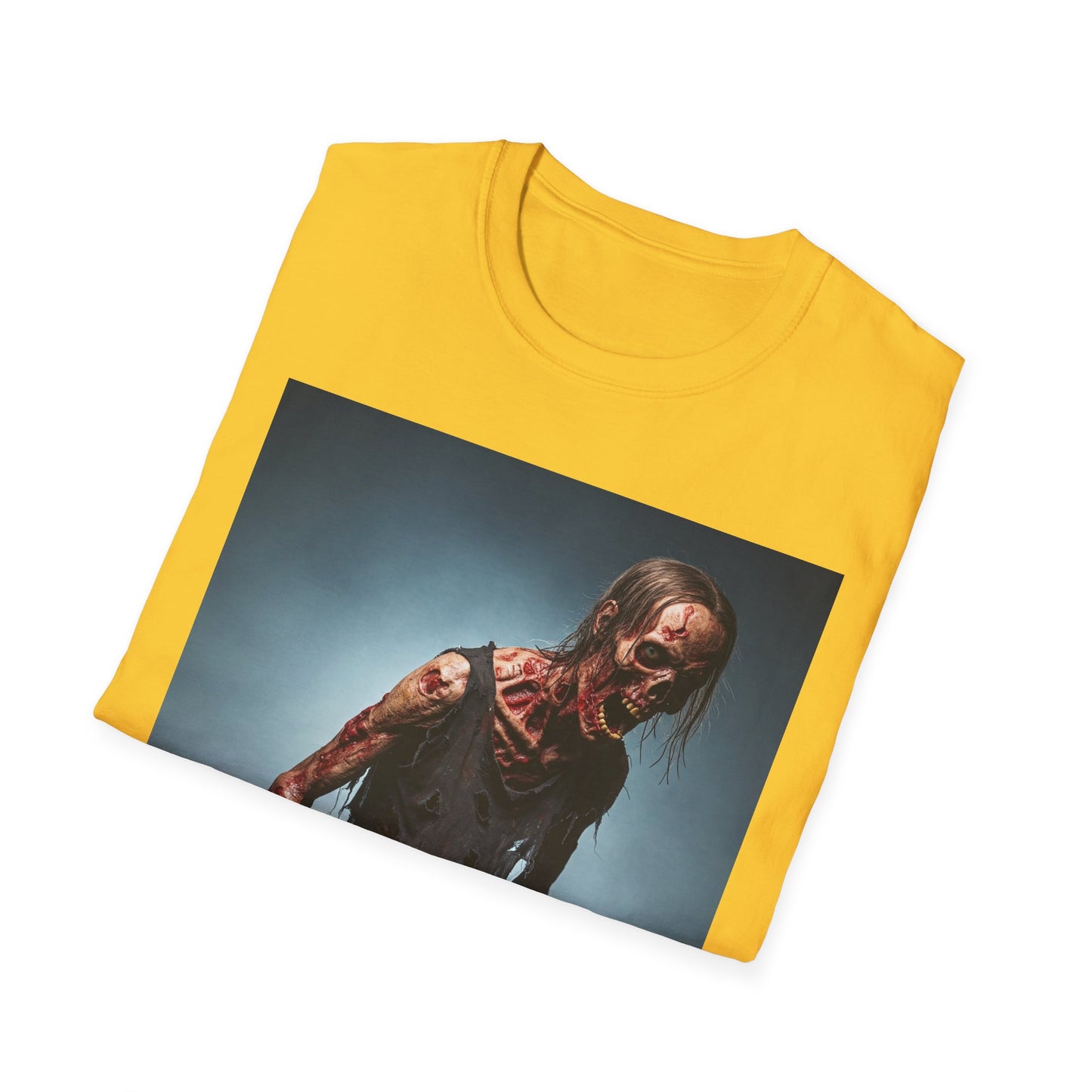Zombie Graphic Unisex Softstyle T-Shirt - Perfect for Halloween and Horror Fans
