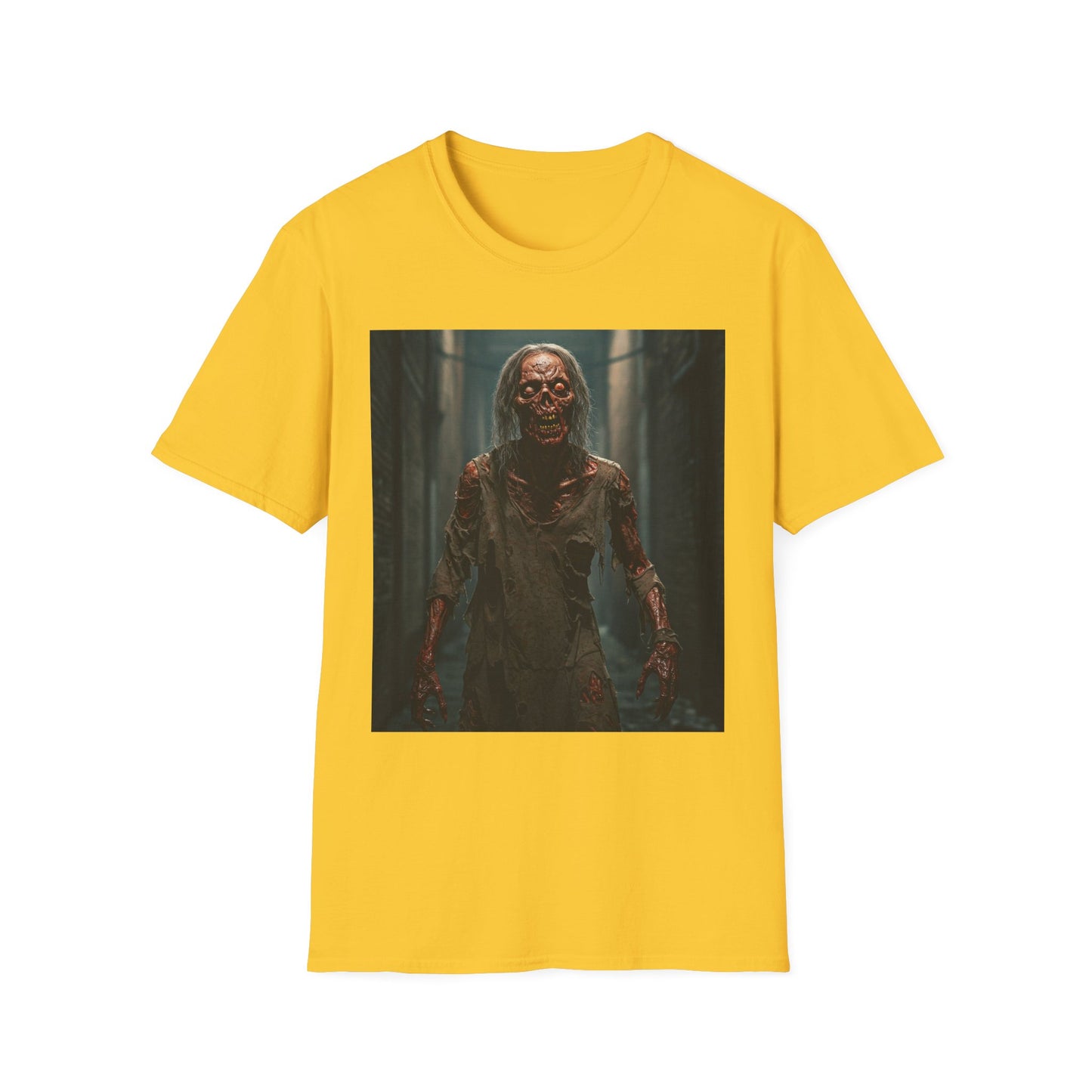 Apocalyptic Portrait Tee, bold, decaying zombie graphic