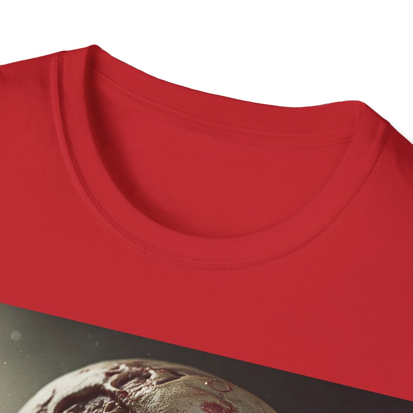 UK - Horror-Themed Unisex Softstyle T-Shirt with Zombie Design