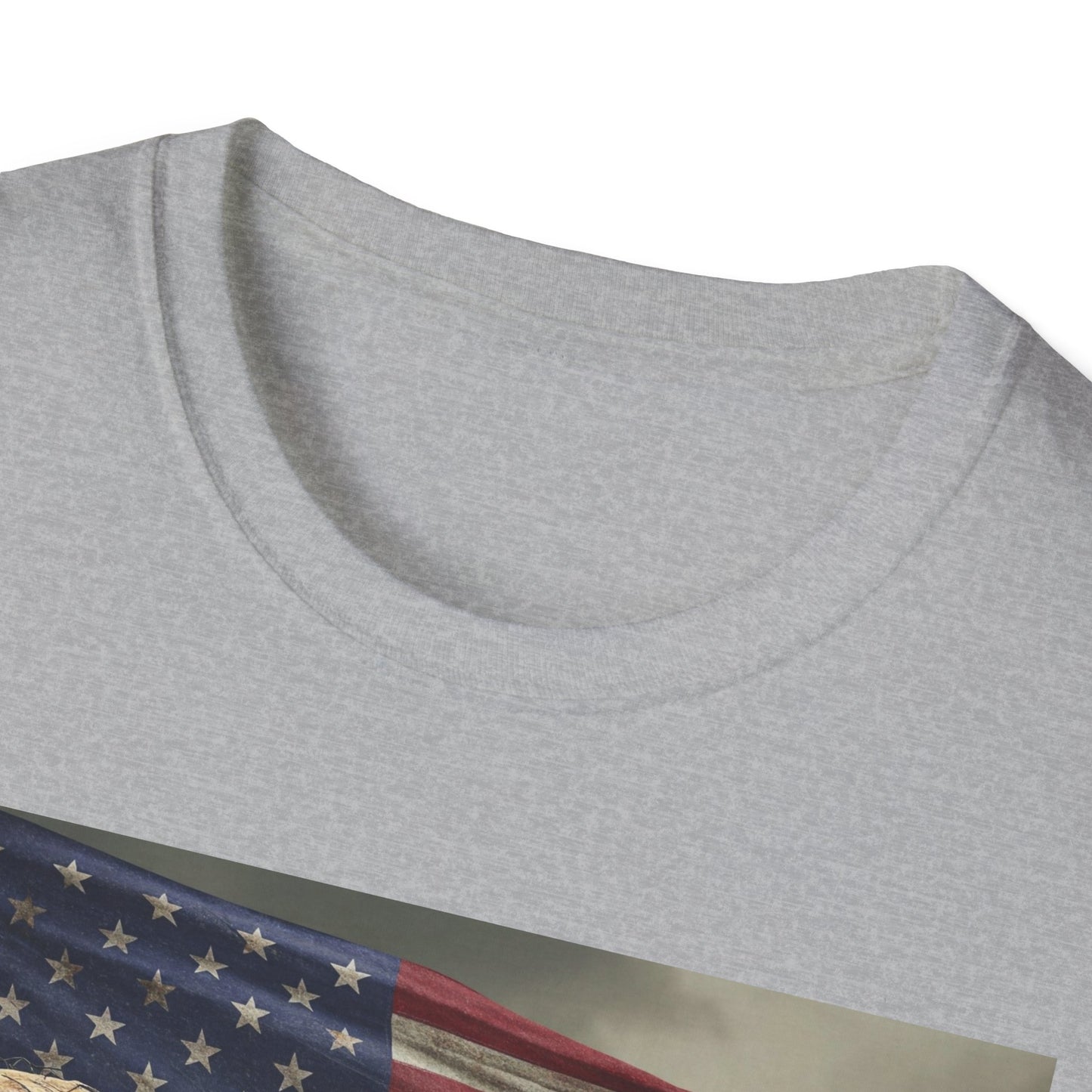 Zombie American Flag Apocalyptic Portrait Tee, bold, decaying zombie graphic