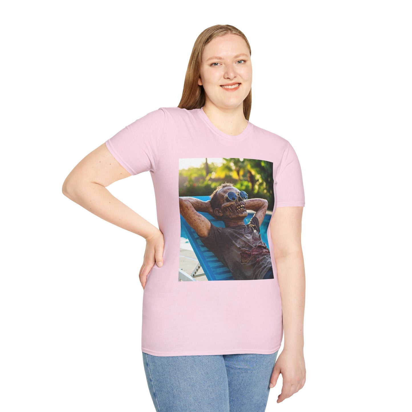 Chillin' Zombie Unisex Softstyle T-Shirt | Halloween Apparel