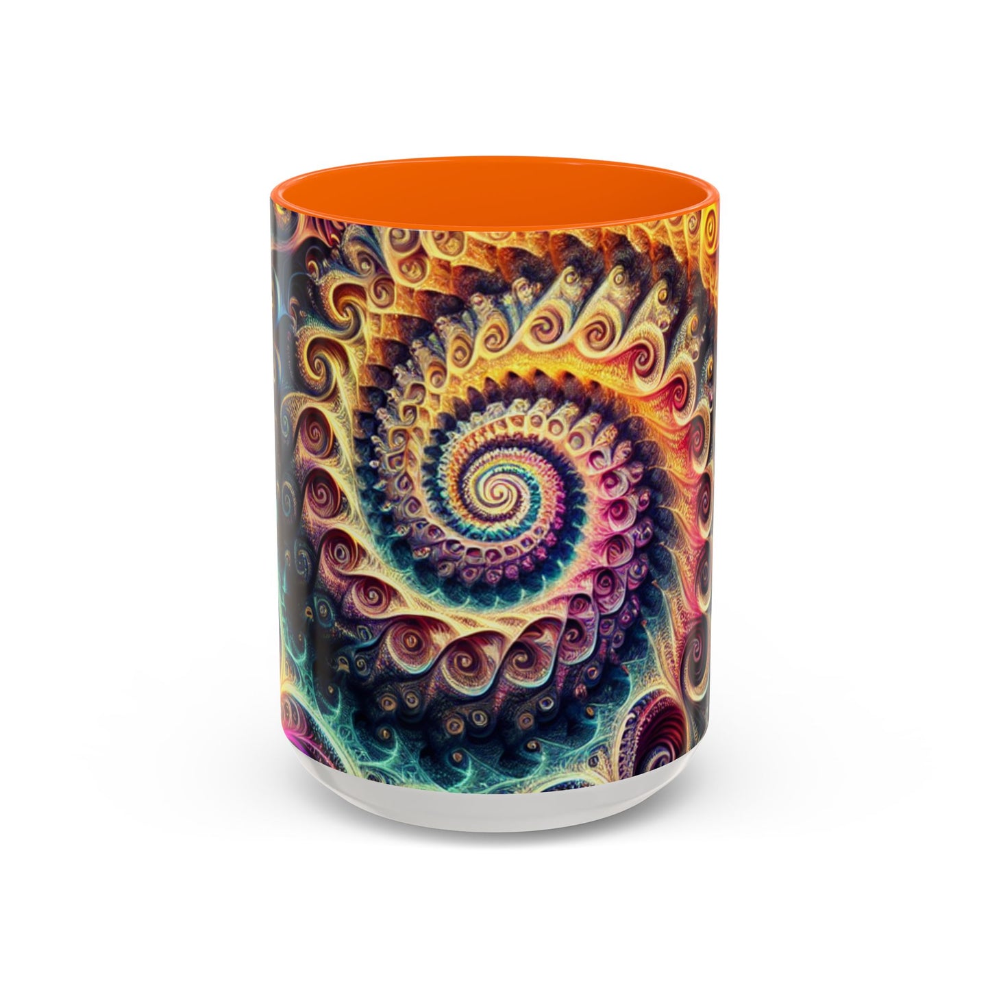 Colorful Swirl Accent Coffee Mug - Unique Spiral Design for Art Lovers