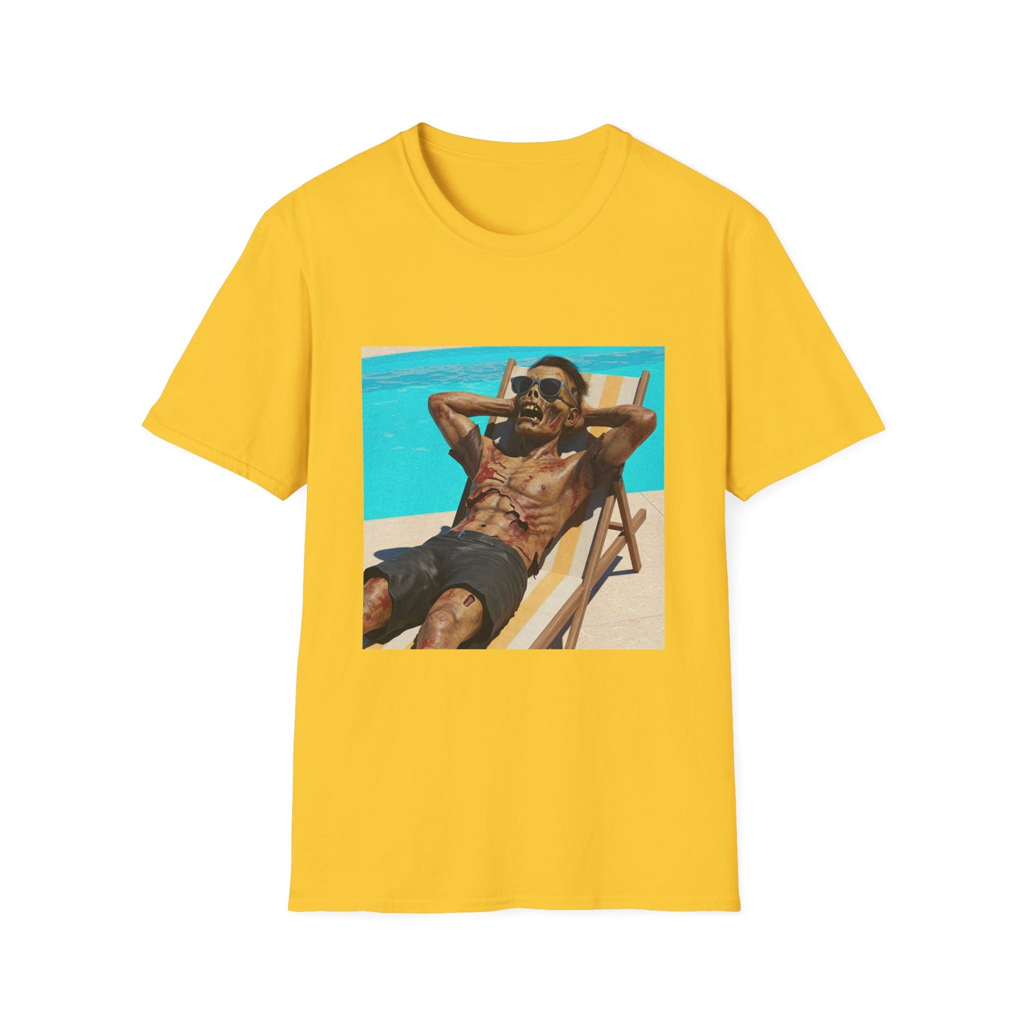 Chill Vibes Apocalyptic Portrait Tee, bold, decaying zombie graphic