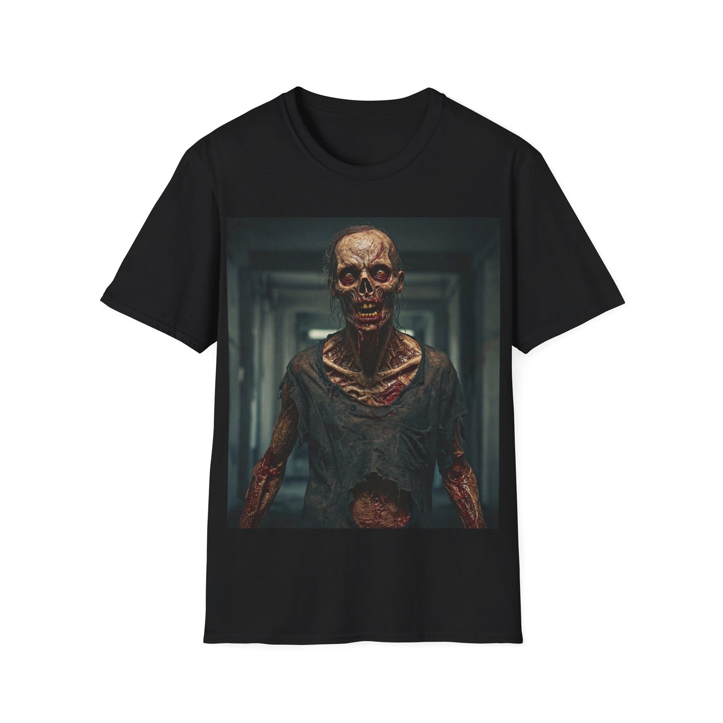 UK - Creepy Zombie Graphic Apocalyptic Portrait Tee, bold, decaying zombie graphic