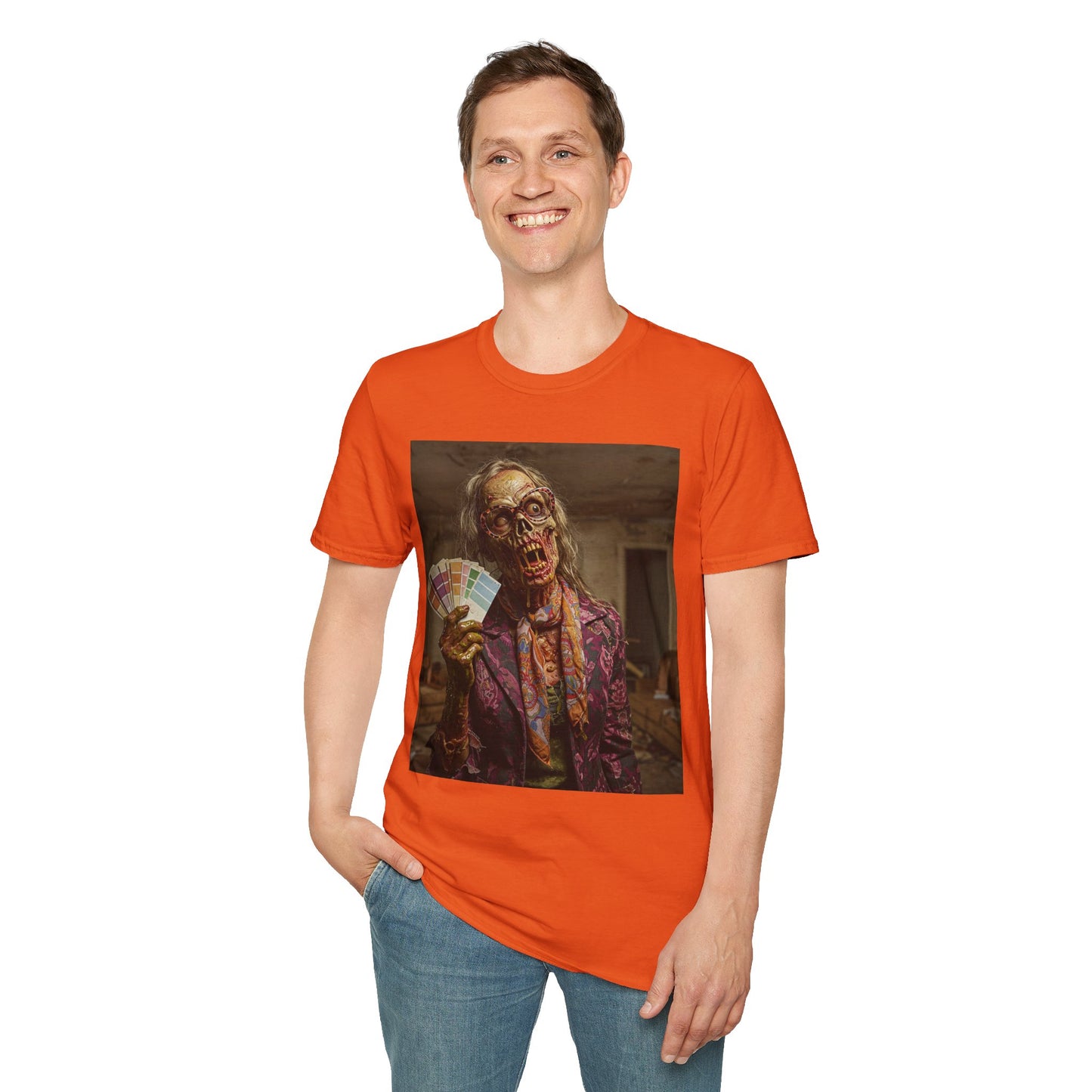 Unisex Softstyle T-Shirt – Retro Skeleton Poker Night Tee