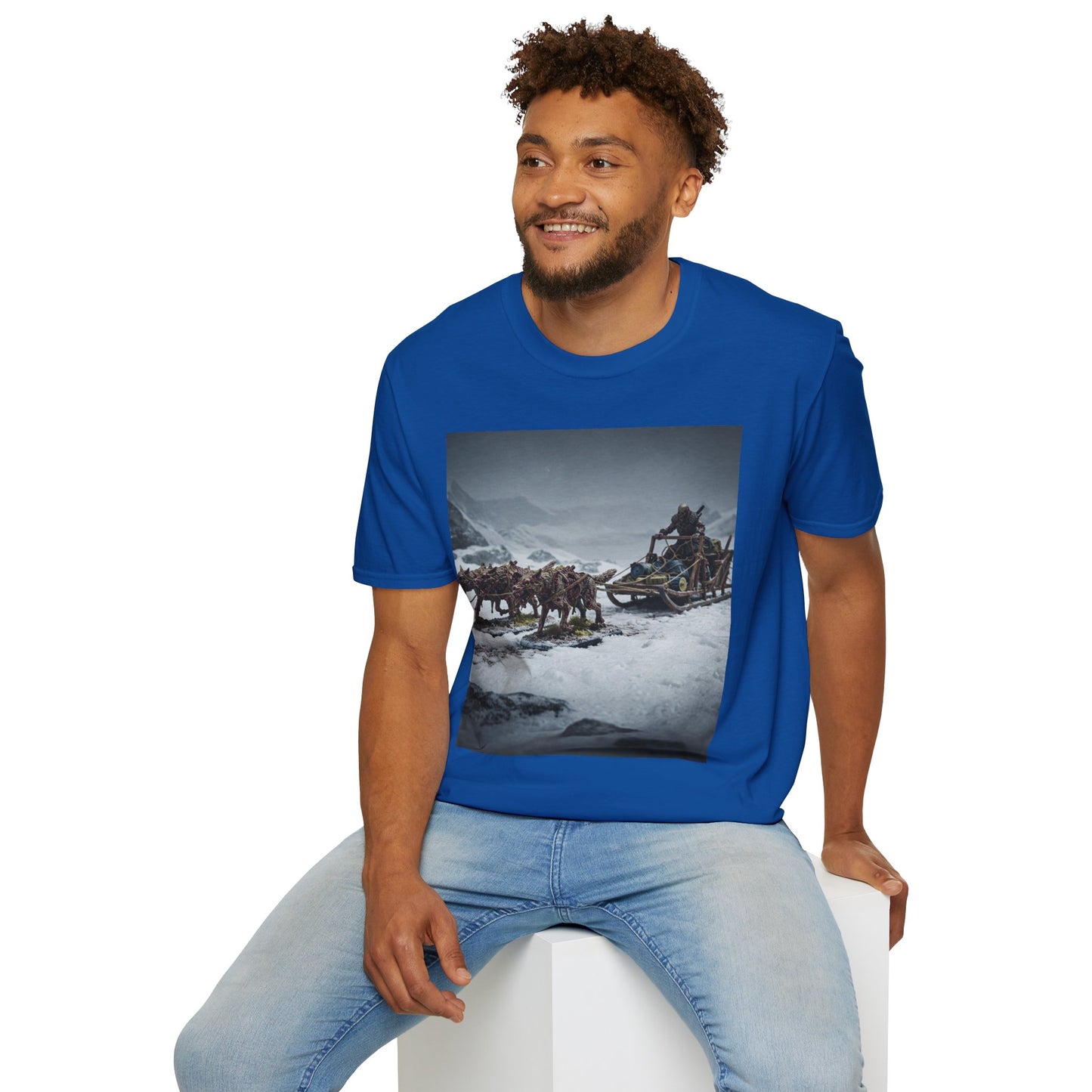 Adventure Awaits Unisex Softstyle T-Shirt - Mountain Trekking Design