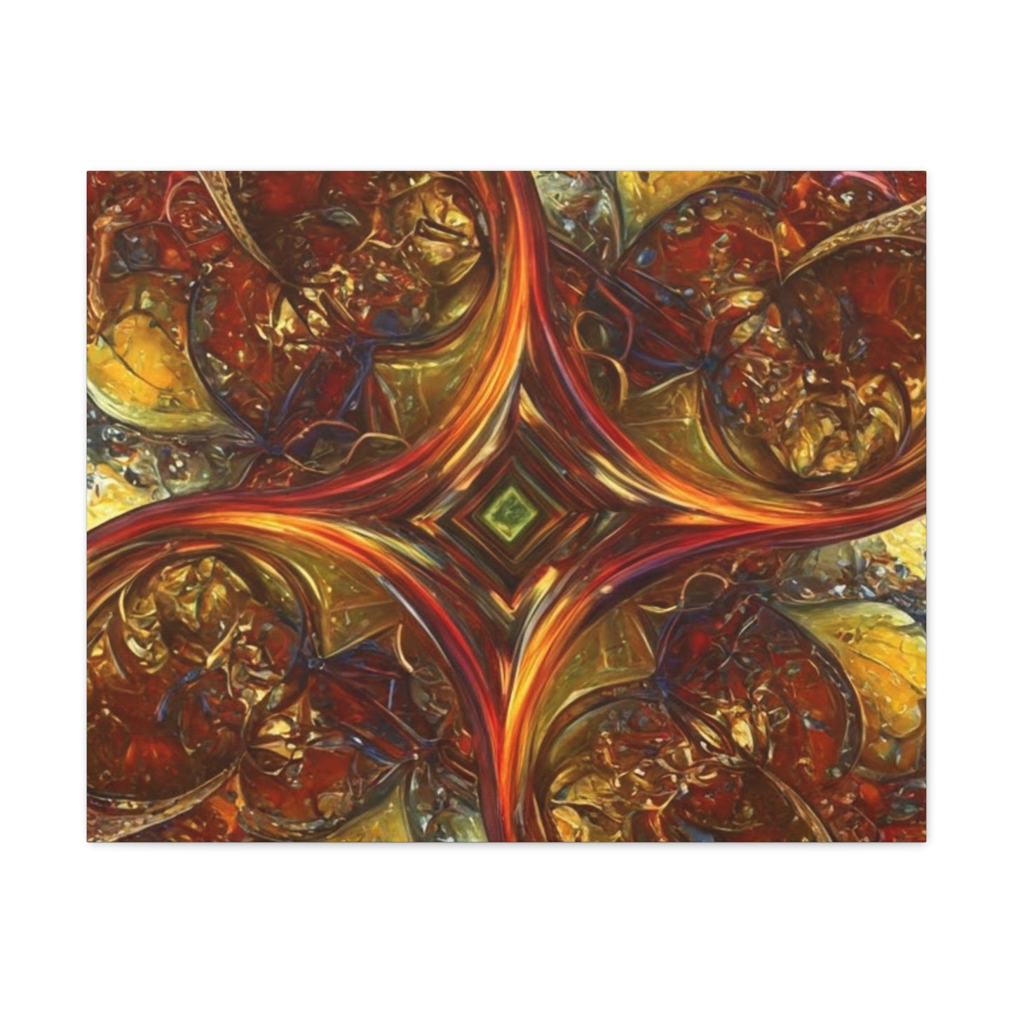 Abstract Art Matte Canvas Wall Decor - Vibrant Fractal Design, Colorful Home Accent