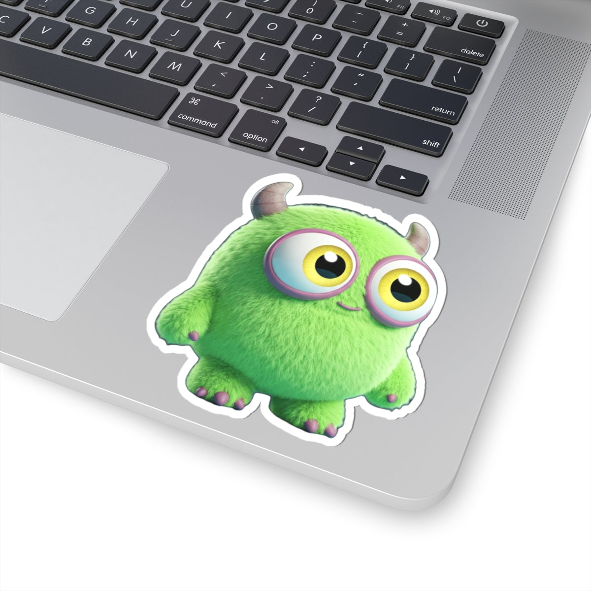 Adorable Green Monster Kiss-Cut Stickers - Cute & Playful Decor for Kids & Monster Lovers