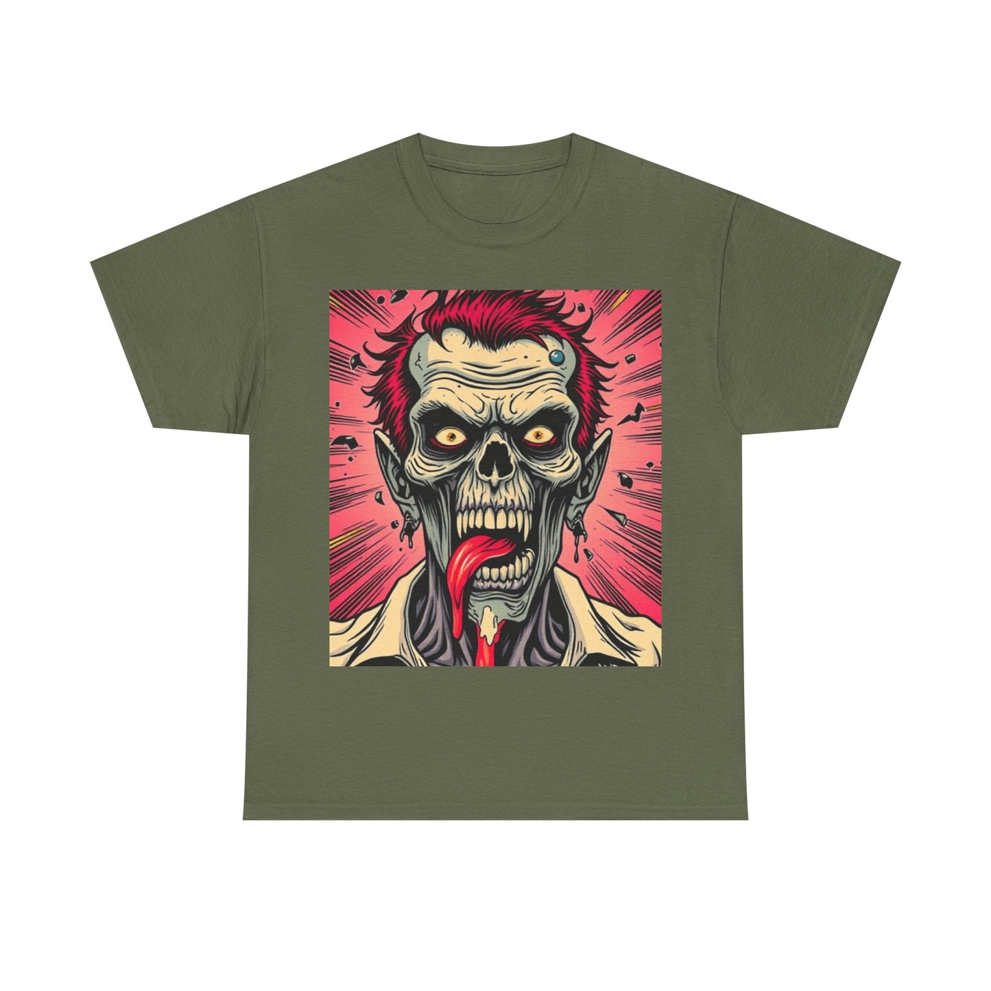 UK - Unisex Heavy Cotton Tee - Zombie Design for Horror Fans