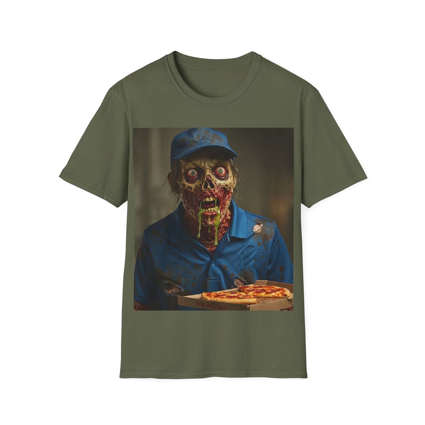 UK - Horror Pizza Delivery Zombie T-Shirt - Unisex Softstyle Tee