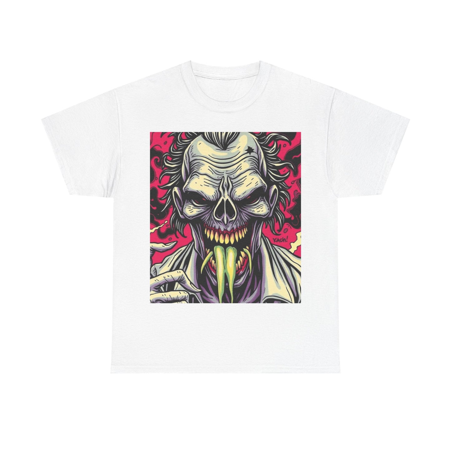 UK - Graphic Horror T-Shirt - Unisex Heavy Cotton Tee with Skull Design