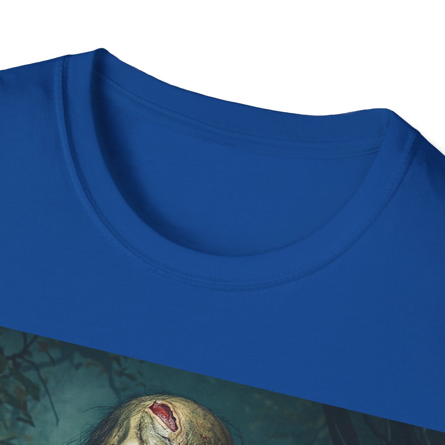 UK - Spooky Cat and Zombie Unisex Softstyle T-Shirt for Halloween