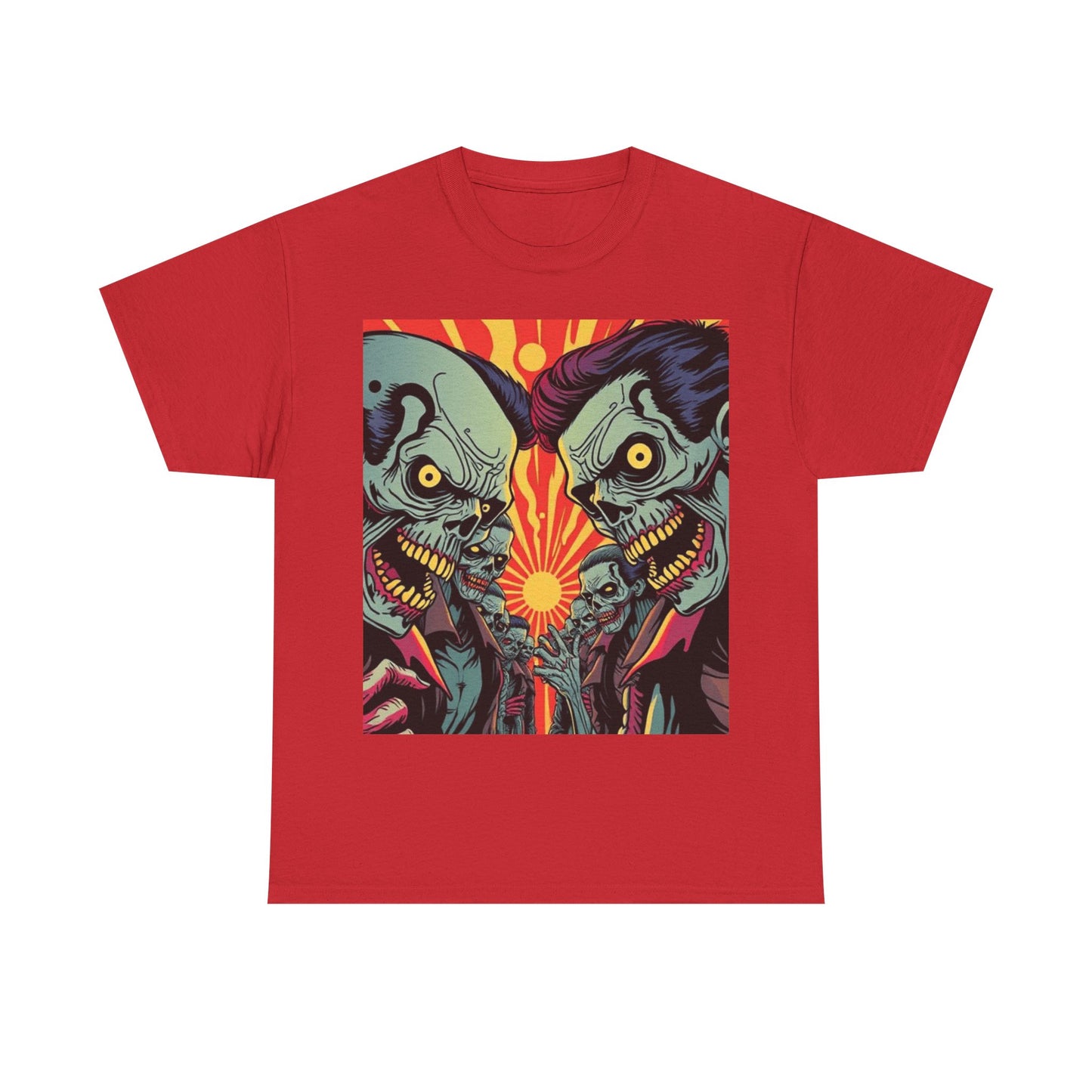 UK - Retro Zombie Clash Unisex Heavy Cotton Tee
